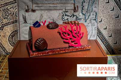 Les bûches de Noël 2024 de Jean-Paul Hévin, le maitre du chocolat : bûche corail