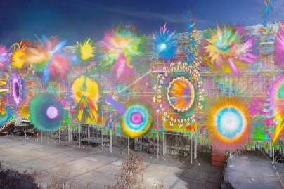 Le Centre Pompidou spectacle pyrotechnique XXL de l’artiste chinois Cai Guo-Qiang