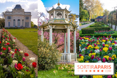 Le Parc de Bagatelle au printemps qui dévoile ses cerisiers, tulipes et jonquilles