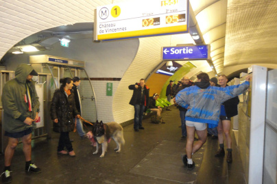 No Pants Subway Ride Paris 2014