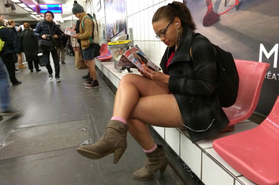 No Pants Subway Ride Paris 2014
