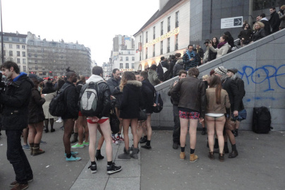 No Pants Subway Ride Paris 2014