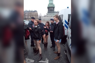 No Pants Subway Ride Paris 2014