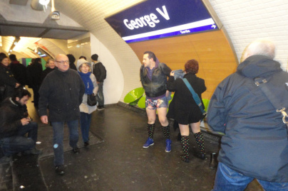 No Pants Subway Ride Paris 2014