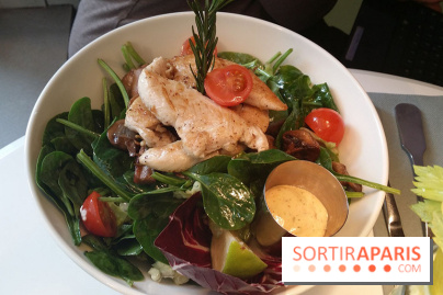 Le Paradis du fruit : salade composée de poulet grillé chaud