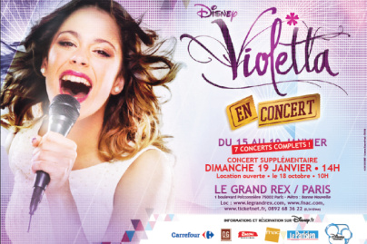 Violetta, la série à succès de Disney Channel, en concerts au Grand Rex en 2014 : nouvelle séance 