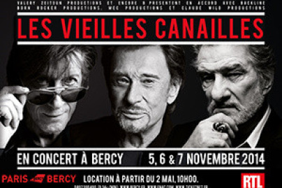 Les Vieilles Canailles : Johnny Hallyday, Jacques Dutronc et Eddy Mitchell, en concerts à Paris Bercy en novembre 2014 