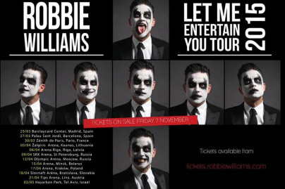 Robbie Williams en concert au Zénith de Paris en mars 2015