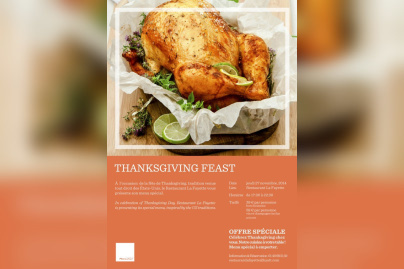 Thanksgiving 2014 au restaurant Lafayette du Hyatt Regency Paris Etoile