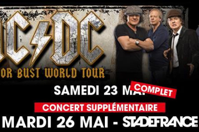 AC/DC en concerts au Stade de France en mai 2015 : date supplémentaire le 26 mai
