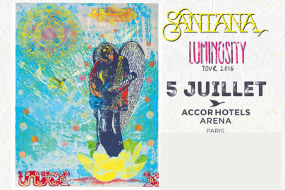 Santana en concert à l'Arena de Paris Bercy en juillet 2016