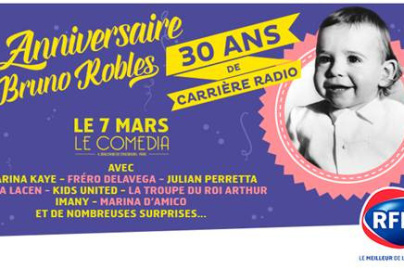 Bruno Roblès fête ses 30 ans de carrière radio au Comédia de Paris 