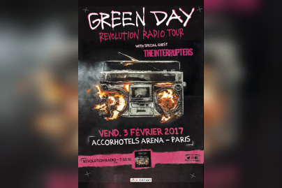 Green Day en concert à l'Arena Bercy de Paris en février 2017