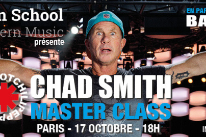 Chad Smith en masterclass à La Petite Halle de La Villette à Paris