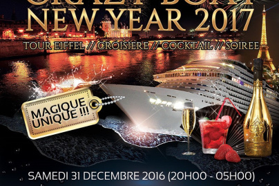 Réveillon 2017 à Paris : Crazy Boat Tour Eiffel Croisière VIP New Year 2017 au River's King