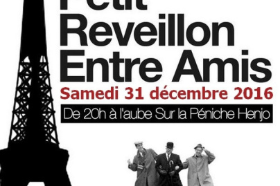 Réveillon 2017 à Paris : Petit Réveillon entre amis à la Péniche Henjo