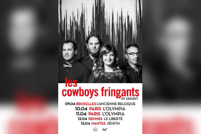 Les Cowboys Fringants en concert à l'Olympia de Paris en avril 2018