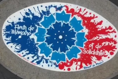 Centenaire de l'Armistice : immense fresque signée Crey 132 sur le rond-point des Invalides