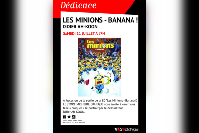 Les Minions, séance de dédicaces et de caricatures par Didier Ah-Koon