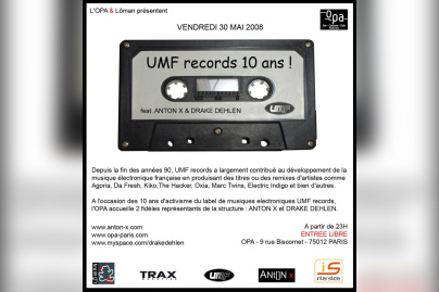 Soirée, Paris, OPA, UMF Records, Anniversaire