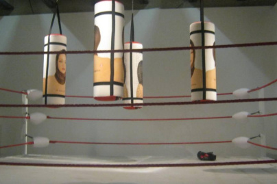 Exposition Dégagement, Institut du Mond Arabe, Faten Gaddes, Punching - ball,