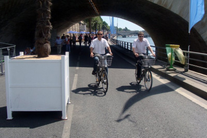 Vélib' à Paris plage, sur les bords de Seine