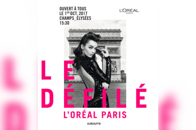 Fashion Week : L'Oréal défile sur les Champs-Elysées 