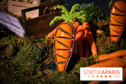 Oeuf de Pâques 2022 par Yann Brys à l'hôtel Sinner : une  audacieuse carotte en chocolat