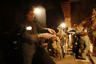 Wes Anderson sur le tournage de Fantastic Mr. Fox