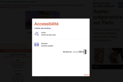 Les données d'accessibilité sont désormais disponibles sur SORTIRAPARIS