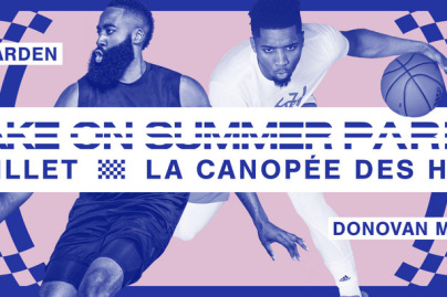 James Harden et Donovan Mitchell sous la Canopée des Halles à Paris