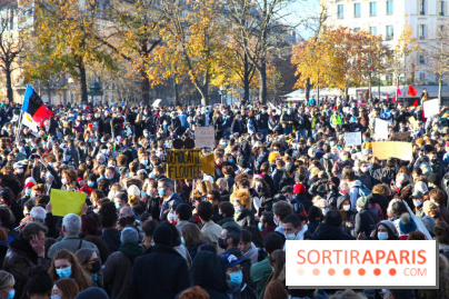 Manifestation pour les libertés place du Palais-Royal à Paris ce samedi 23 janvier 2021
