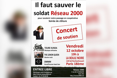 Concert TOURE KUNDA, LEMON QUEEN ET OMMM : soutien à "il faut sauver le soldat Réseau 2000"