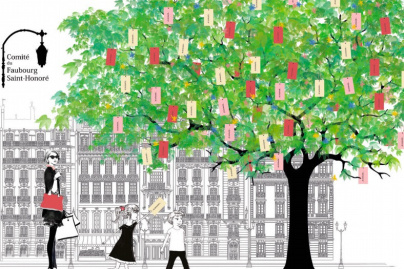 Un arbre à souhaits pour la Fête des Mères 2019 sur la place de l'église Notre-Dame de l'Assomption