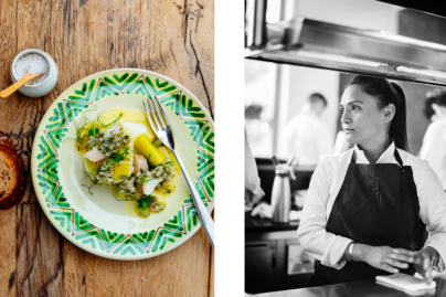 La recette des poireaux fondants et anguille fumée de Beatriz Gonzalez, cheffe de Coretta