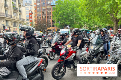 Manifestation de motards à Paris contre le stationnement payant des deux-roues