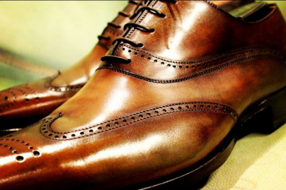 Richelieu de la collection JMLEGAZEL, patine Red Gold