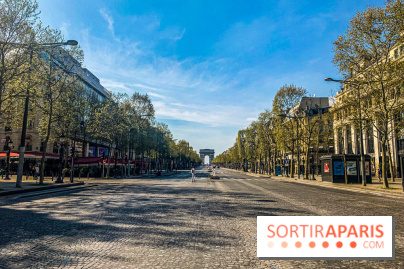 Visuel Paris vide Champs Elysées Arc de Triomphe