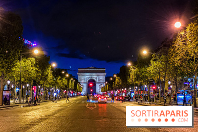 Visuel Paris Arc de Triomphe Champs Elysées nuit