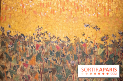 Détail : Le champ de blé d'or et de sarrasin, Paul Sérusier, vers 1900 - exposition Le Talisman de Sérusier au Musée d'Orsay
