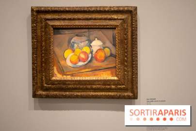 Vase paillé, sucrier et pommes, Paul Cézanne, 1890-1893 -  L'aventure du Cavalier Bleu au Musée de l'Orangerie