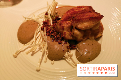 Restaurant Jacques Faussat - Ris de veau croustillant, mousseline de champignons infusée au café, croquant de sésame