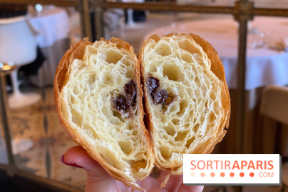 Le petit-déjeuner du Meurice Paris avec les viennoiseries de Cédric Grolet - pain au chocolat