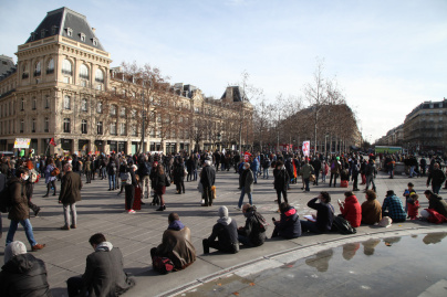 Manifestation pour les libertés à République 