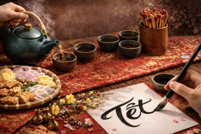 Nouvel an vietnamien : calligraphie, thé chez Trà Art