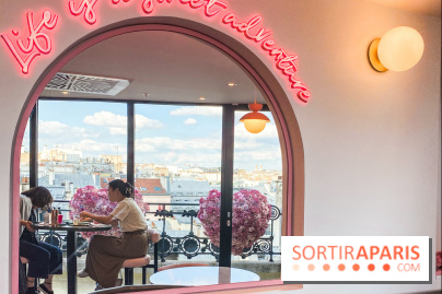 Elan café, le célèbre salon de thé rose aux Galeries Lafayette