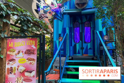 Un bar à glaces et un dessert dans un train de la Félicita