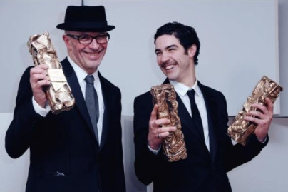 Le réalisateur Jacques Audiard et l'acteur Tahar Rahim, samedi soir à Paris.
césars 2010