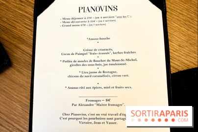 Pianovins restaurant Paris 11e - carte