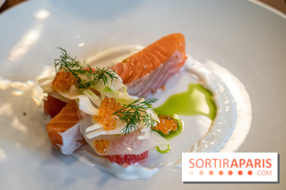 Sphère restaurant Paris 8e - saumon mi-cuit - fenouil